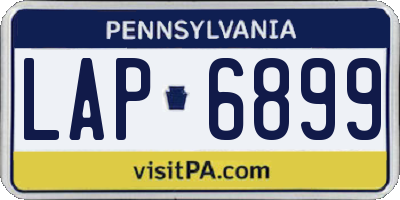 PA license plate LAP6899
