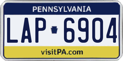 PA license plate LAP6904