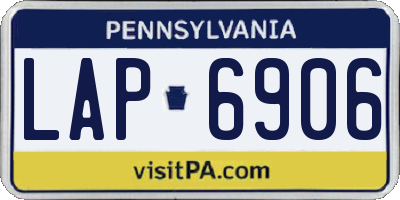 PA license plate LAP6906