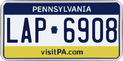 PA license plate LAP6908