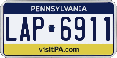 PA license plate LAP6911