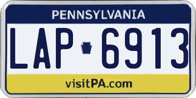 PA license plate LAP6913