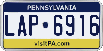 PA license plate LAP6916