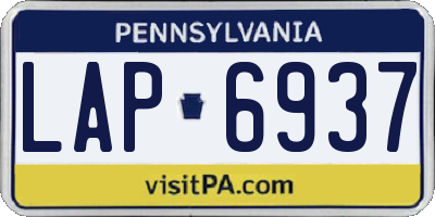 PA license plate LAP6937
