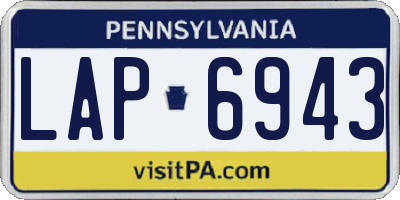 PA license plate LAP6943