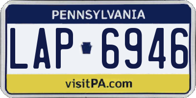 PA license plate LAP6946