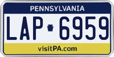 PA license plate LAP6959
