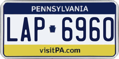 PA license plate LAP6960