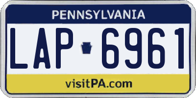 PA license plate LAP6961