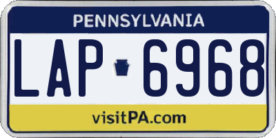 PA license plate LAP6968