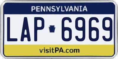 PA license plate LAP6969