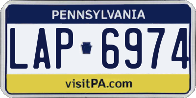 PA license plate LAP6974