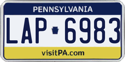 PA license plate LAP6983