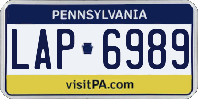 PA license plate LAP6989