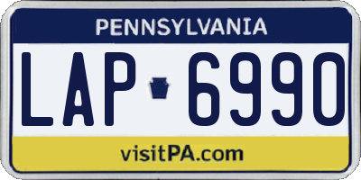 PA license plate LAP6990