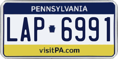 PA license plate LAP6991