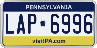 PA license plate LAP6996