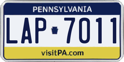 PA license plate LAP7011