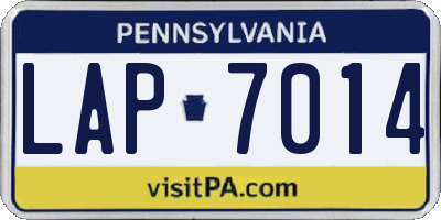 PA license plate LAP7014