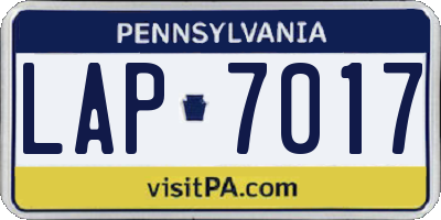 PA license plate LAP7017