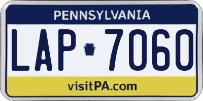 PA license plate LAP7060