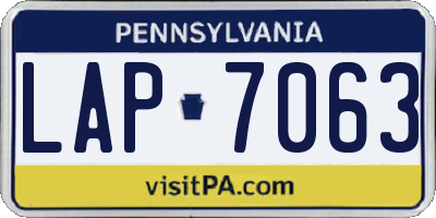 PA license plate LAP7063