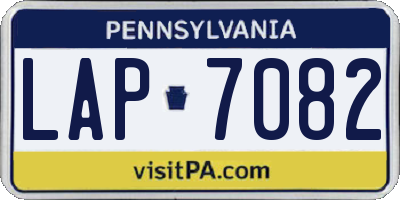 PA license plate LAP7082