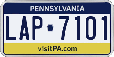 PA license plate LAP7101