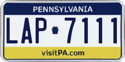 PA license plate LAP7111