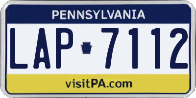 PA license plate LAP7112