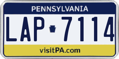 PA license plate LAP7114