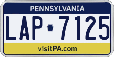 PA license plate LAP7125