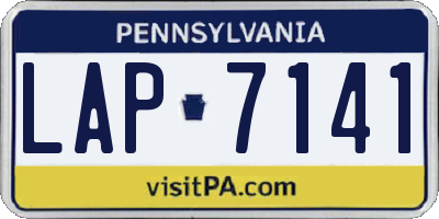 PA license plate LAP7141
