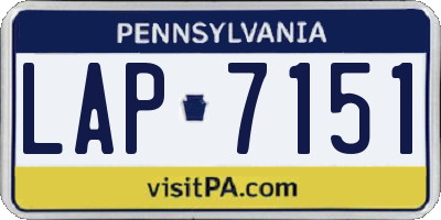 PA license plate LAP7151