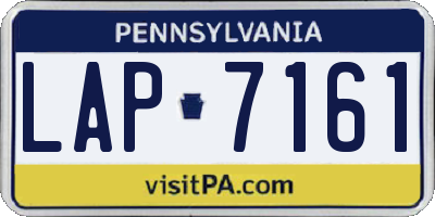 PA license plate LAP7161
