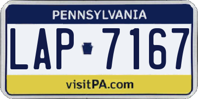 PA license plate LAP7167