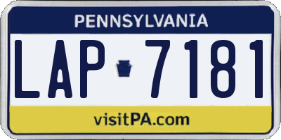 PA license plate LAP7181