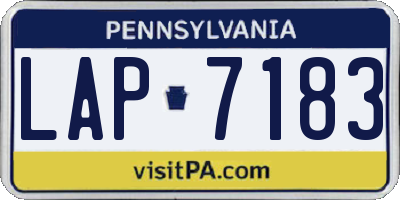 PA license plate LAP7183
