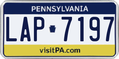PA license plate LAP7197