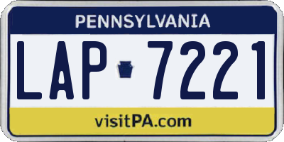 PA license plate LAP7221