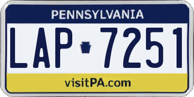 PA license plate LAP7251