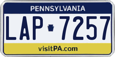 PA license plate LAP7257
