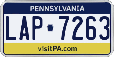 PA license plate LAP7263