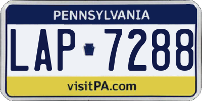 PA license plate LAP7288