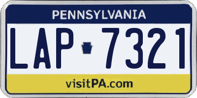 PA license plate LAP7321