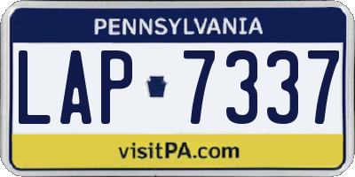 PA license plate LAP7337