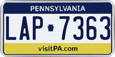 PA license plate LAP7363