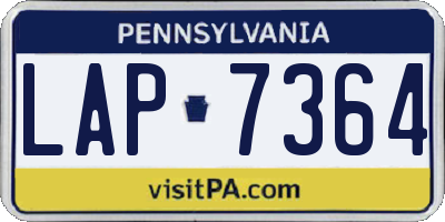 PA license plate LAP7364