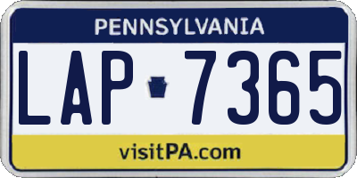 PA license plate LAP7365