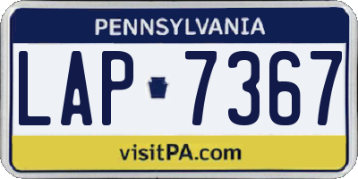 PA license plate LAP7367